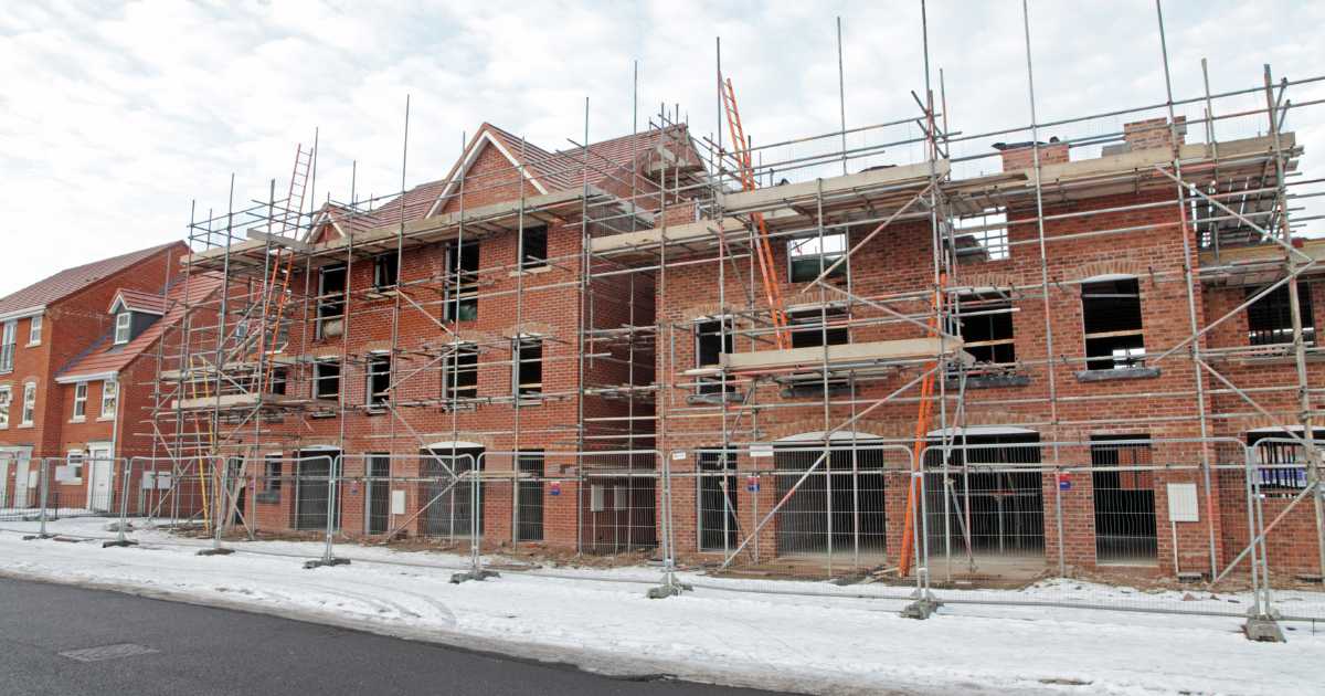 Residential development, scaffolding